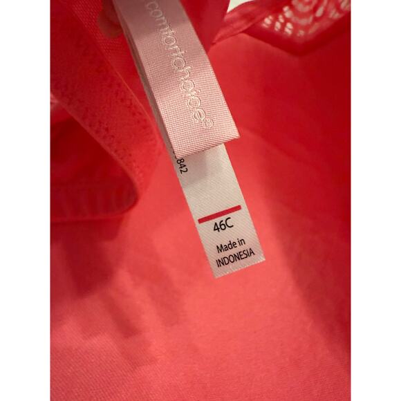 Woman Within Comfort Choice New Women's Size 46C Wireless Full Coverage Pink Bra - Picture 9 of 12